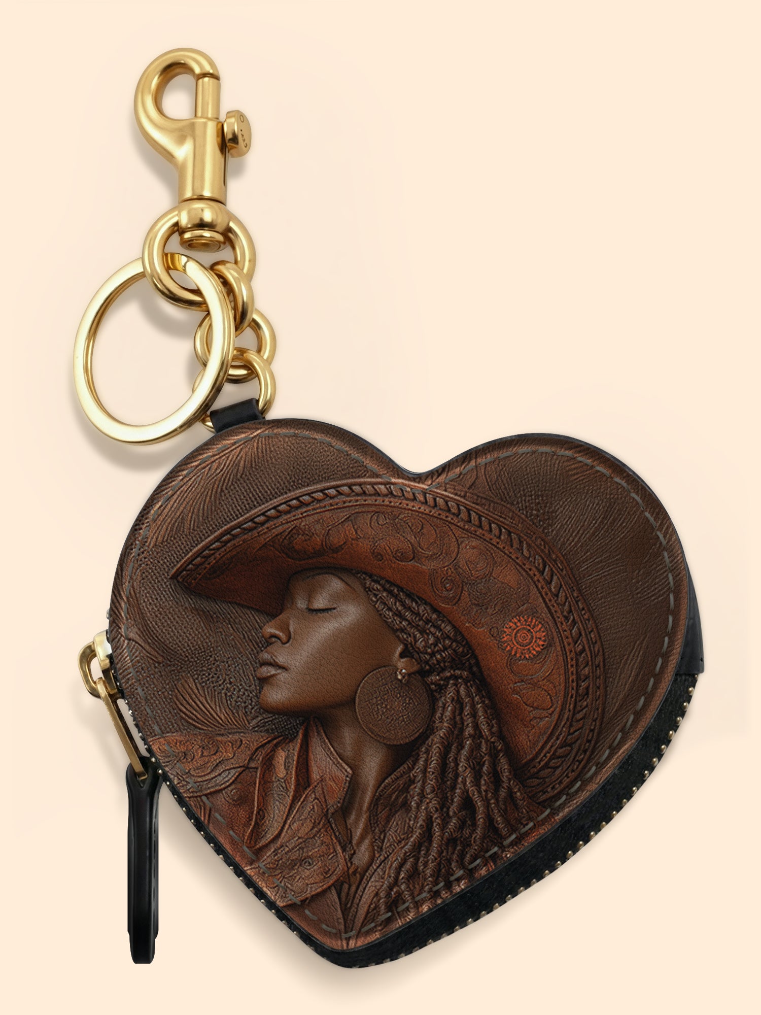 Cowgirl Vibes Heart Coin Pouch Bag Charm QR0TD301