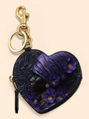 African Amulet Heart Coin Pouch Bag Charm QR0XD530