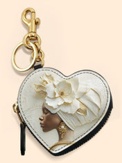 Pearl Serenity Heart Coin Pouch Bag Charm QR0TV193