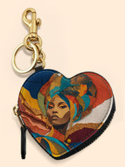 Ebony Charm Heart Coin Pouch Bag Charm QR0HH005