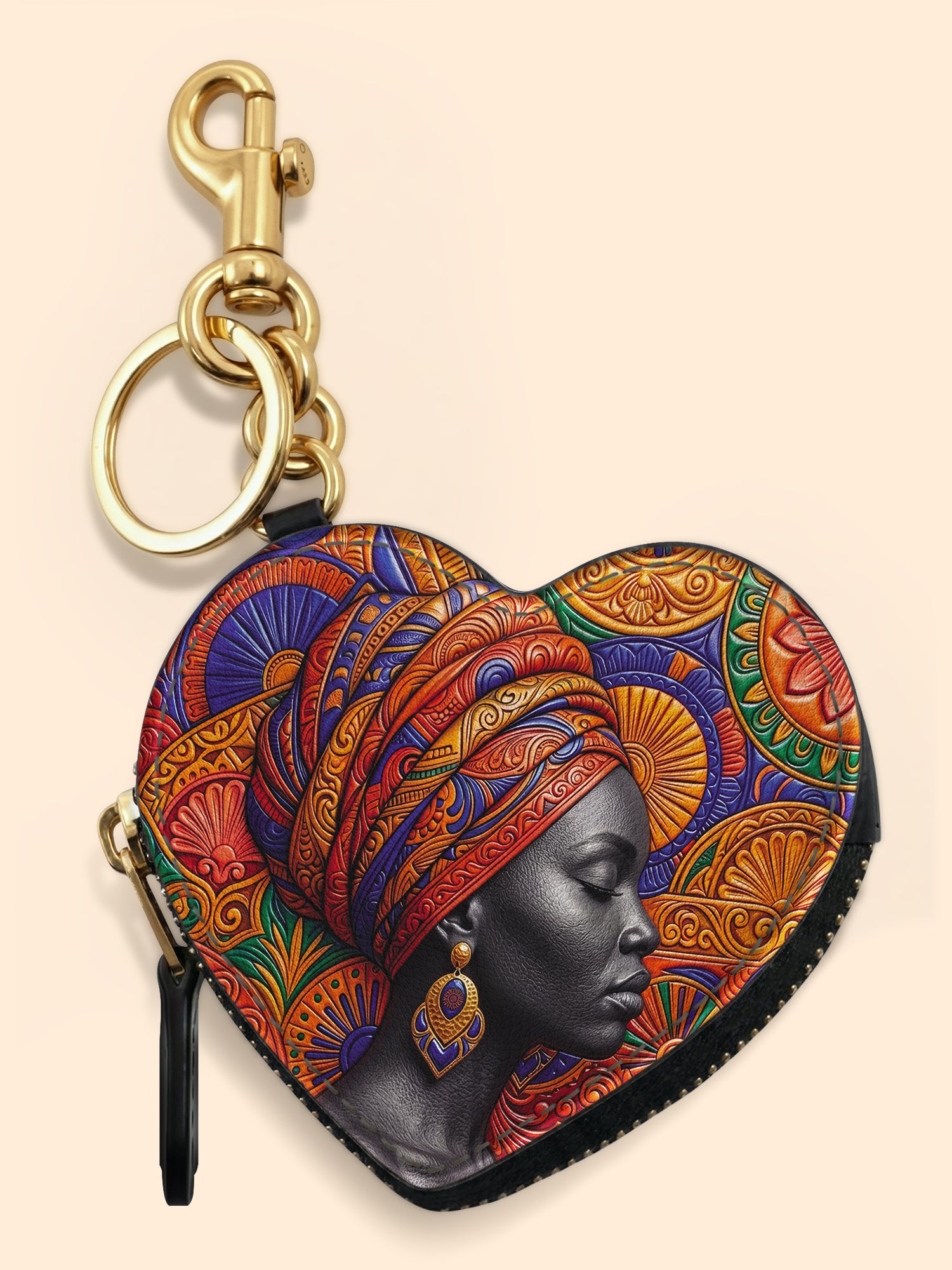 Ancestral Veil Heart Coin Pouch Bag Charm QR0TD701
