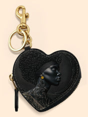 Crowned In Onyx Heart Coin Pouch Bag Charm QR0XD119