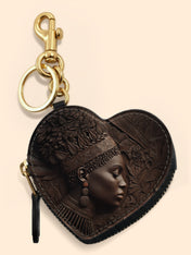 Back To Africa V2 Heart Coin Pouch Bag Charm QR0XD731