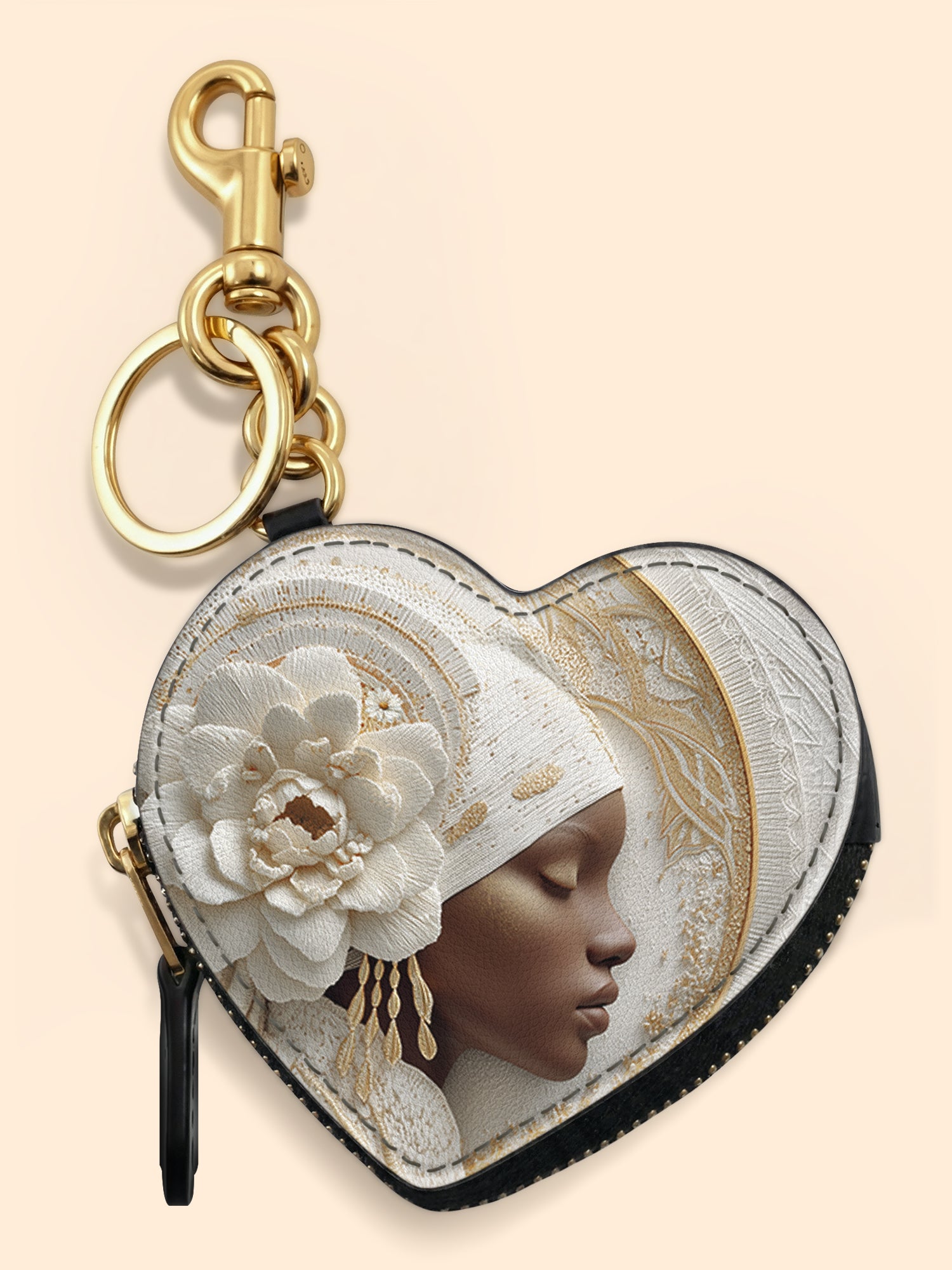 Blossom Goddess Heart Coin Pouch Bag Charm QR0TD319