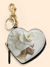 Luminous Bloom Heart Coin Pouch Bag Charm QR0TV121