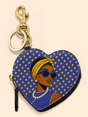 Blue Gold Legacy Heart Coin Pouch Bag Charm QR0TV286