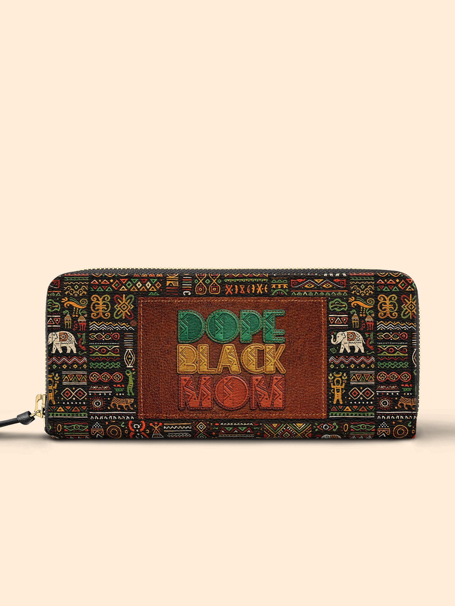 Dope Black Mom Slimline Zippy Wallet QR0HH207