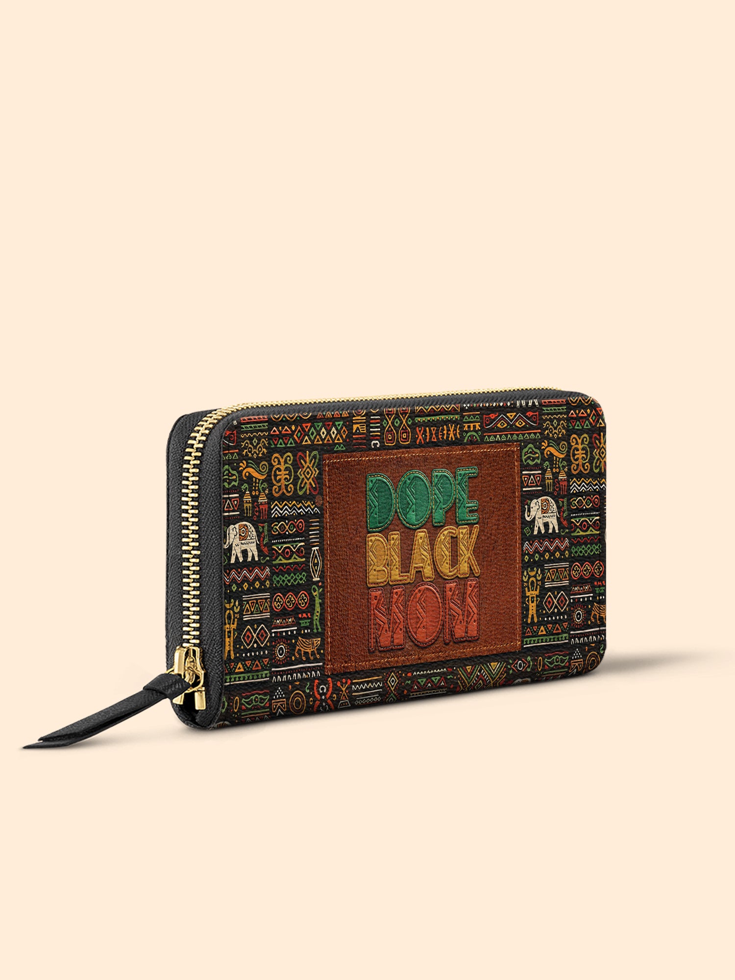 Dope Black Mom Slimline Zippy Wallet QR0HH207