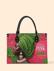 Divine Green Premium Leather Handbag QR0TD705