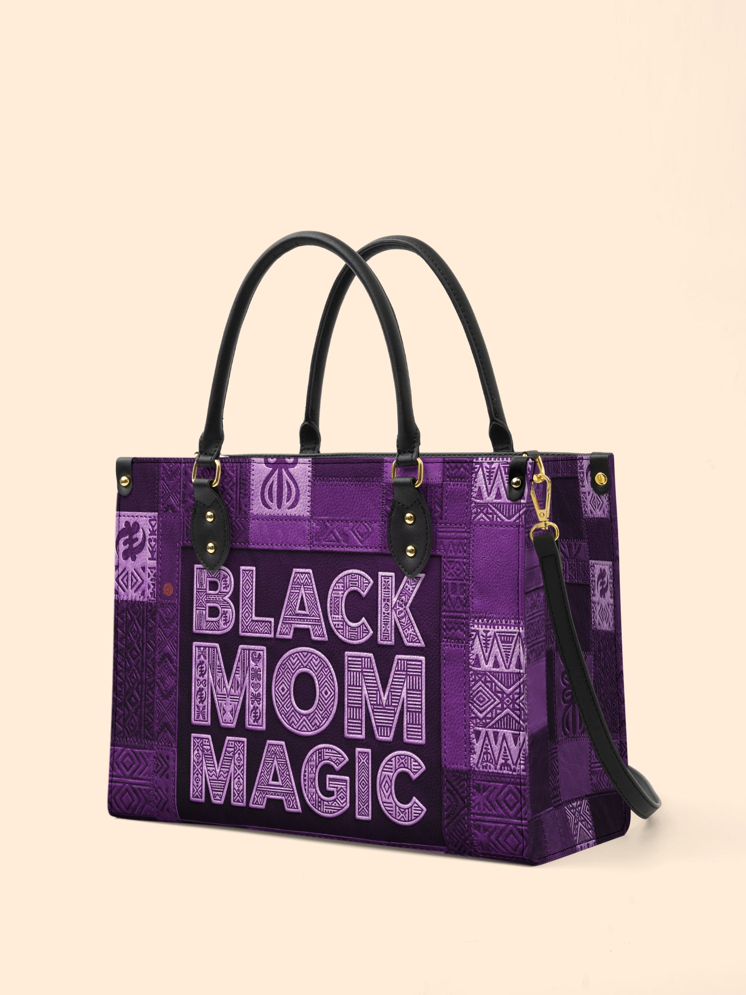 Black Mom Magic Amethyst Premium Leather Handbag QR0TD661