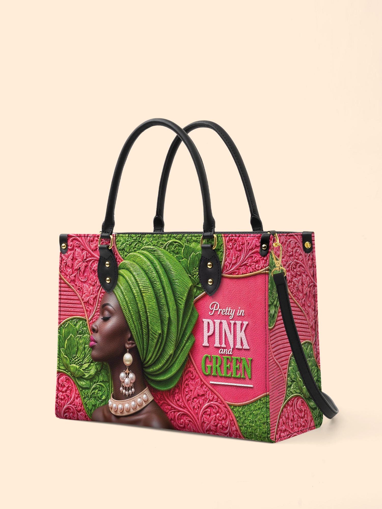 Divine Green Premium Leather Handbag QR0TD705