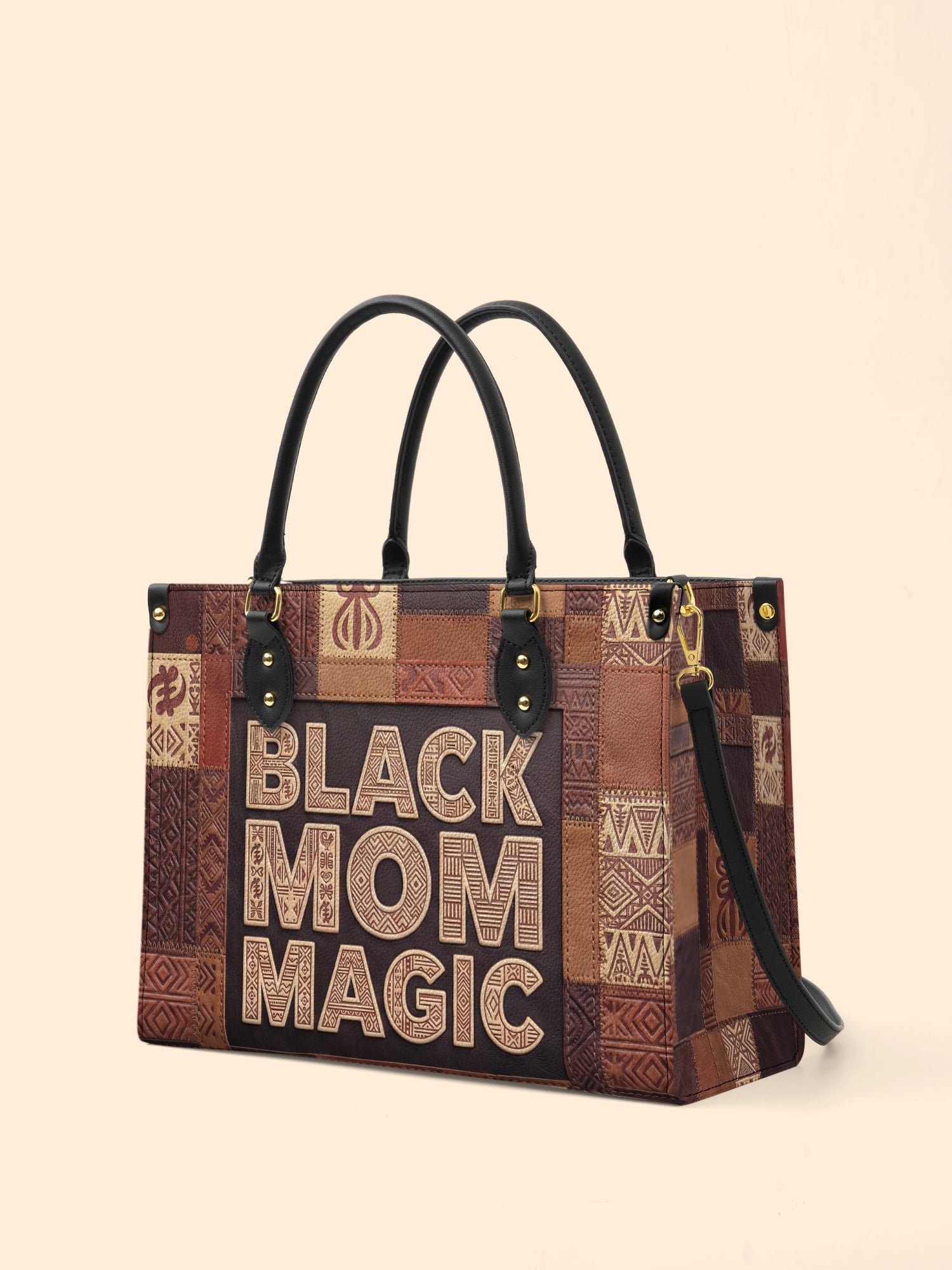 Black Mom Magic Premium Leather Handbag QR0TD657