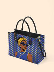 Blue Gold Legacy Premium Leather Handbag QR0TV286