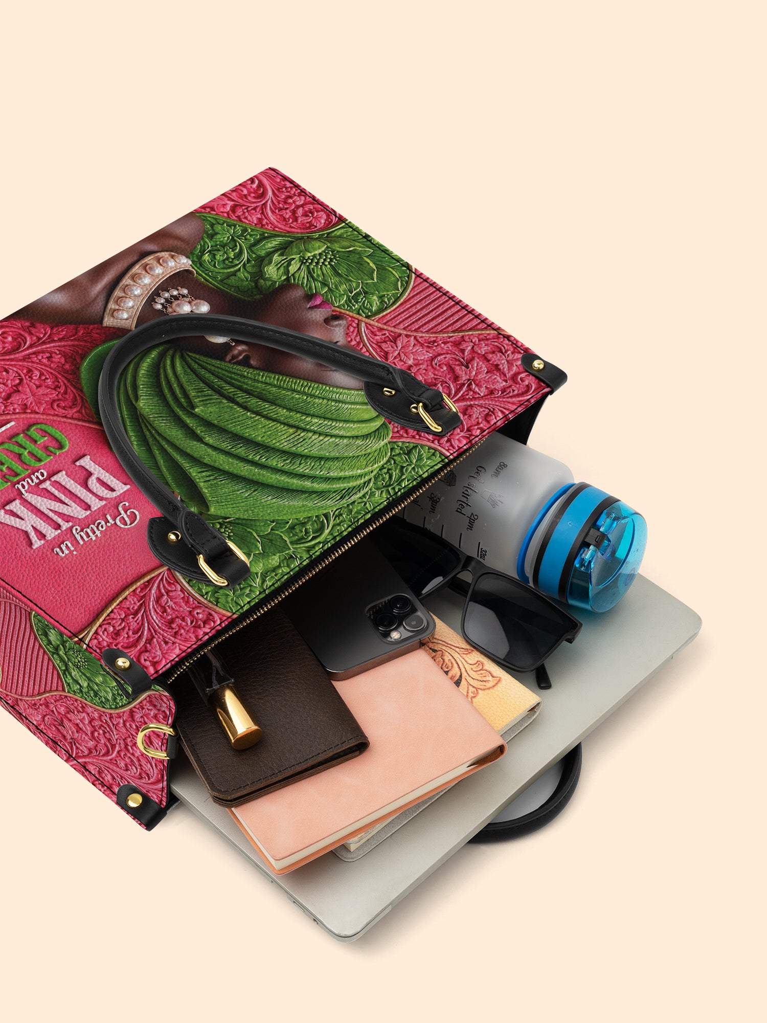 Divine Green Premium Leather Handbag QR0TD705