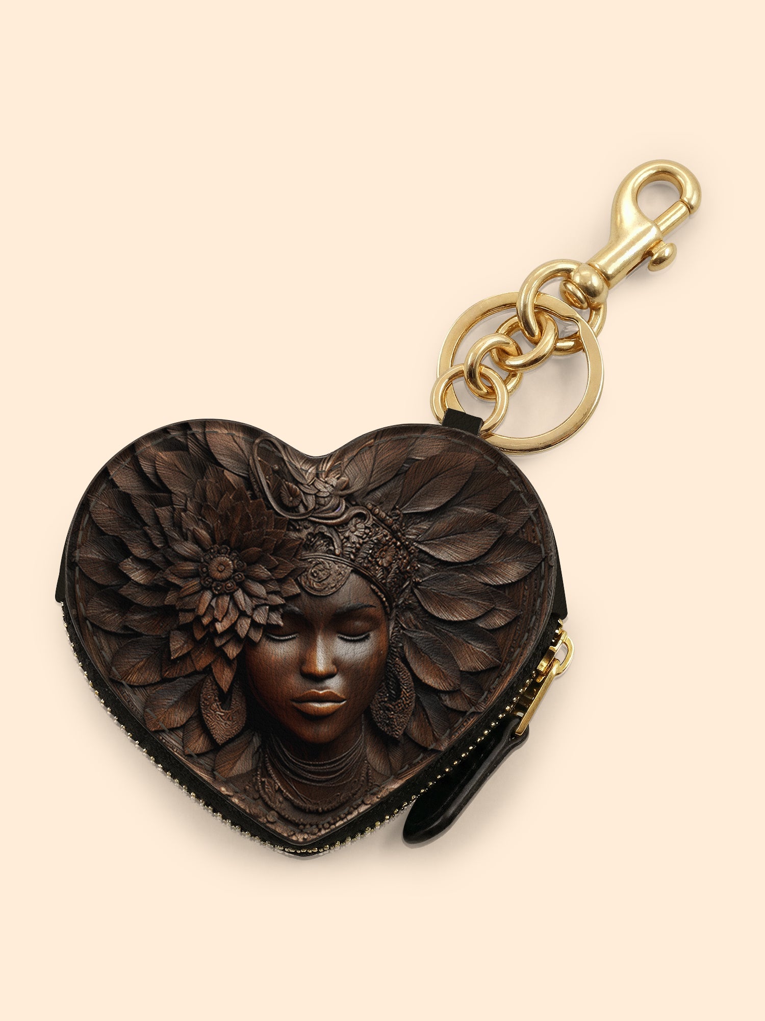 Ancestor Call Heart Coin Pouch Bag Charm QR0XD241