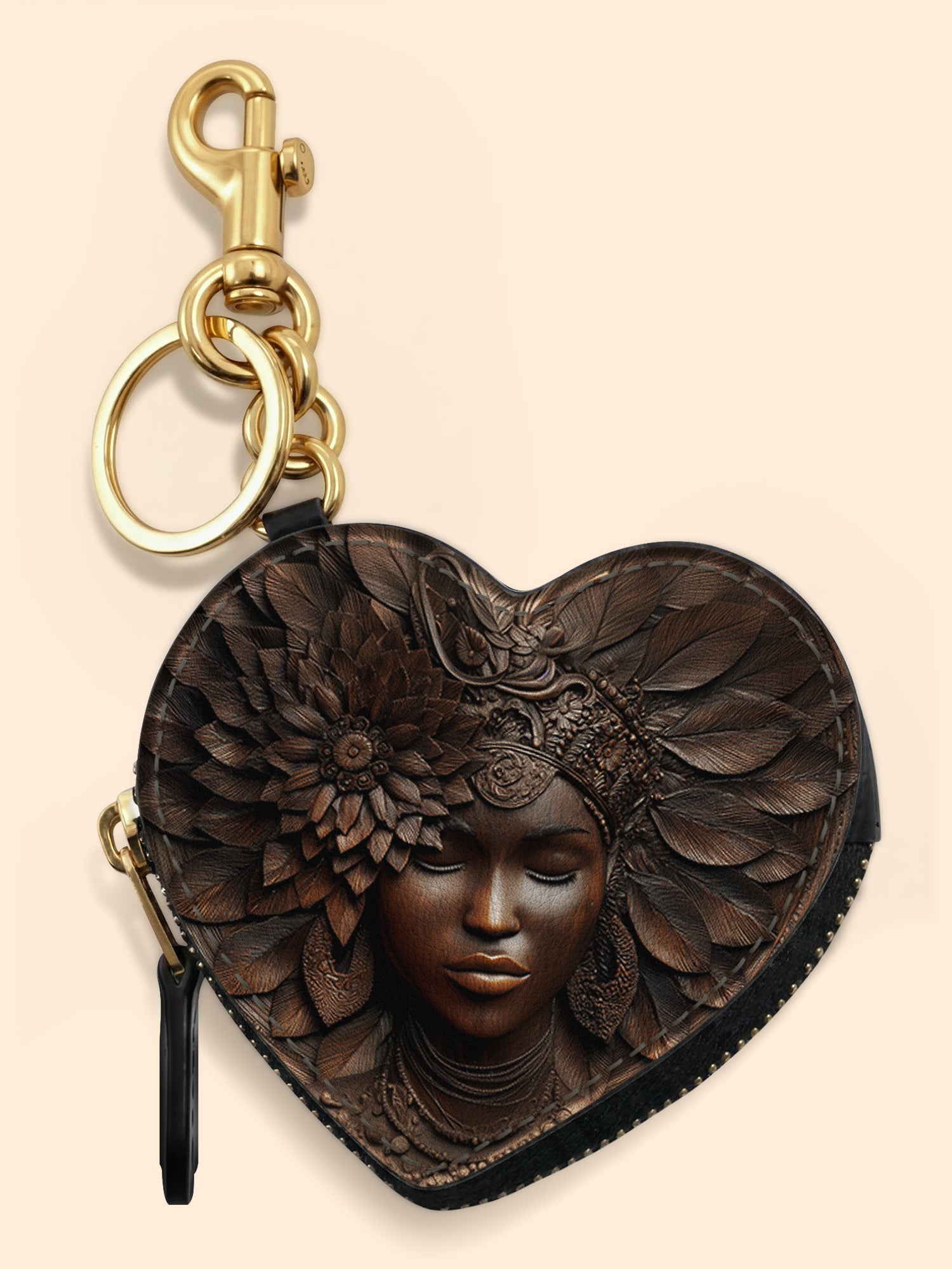 Ancestor Call Heart Coin Pouch Bag Charm QR0XD241