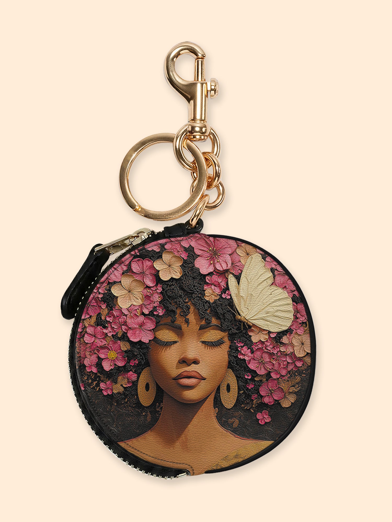 Maua Queen Circular Coin Pouch Bag Charm QR0HH055