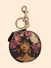 Maua Queen Circular Coin Pouch Bag Charm QR0HH055