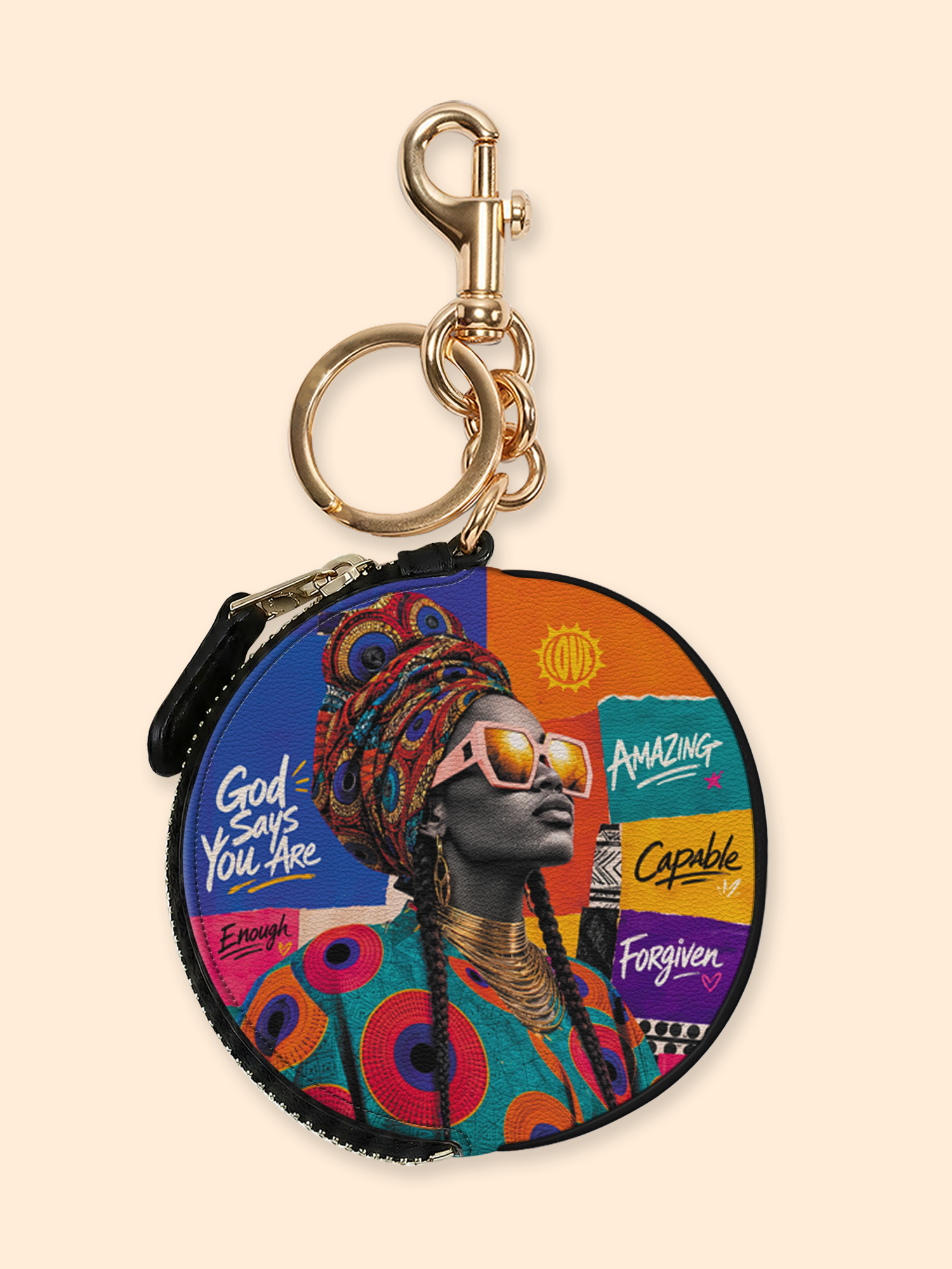 🎁 Boldly Blessed Circular Coin Pouch Bag Charm QR0TV275 (100% off)
