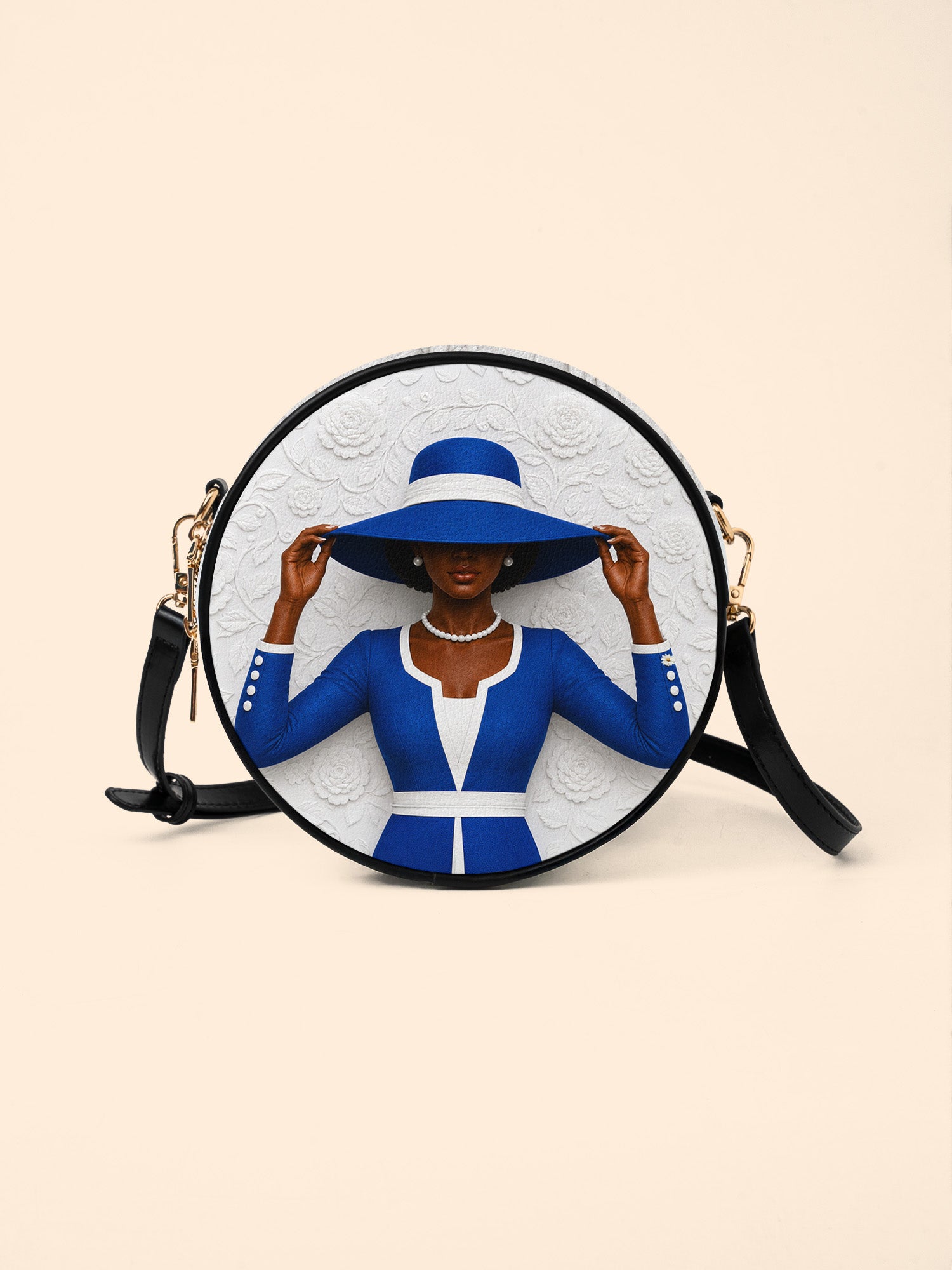 Blue Crowned Circle Crossbody Bag QR0TV282