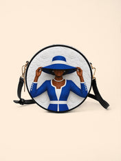 Blue Crowned Circle Crossbody Bag QR0TV282