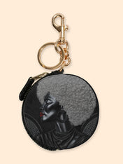 Silver Crown Matriarch Circular Coin Pouch Bag Charm QR0XD1034