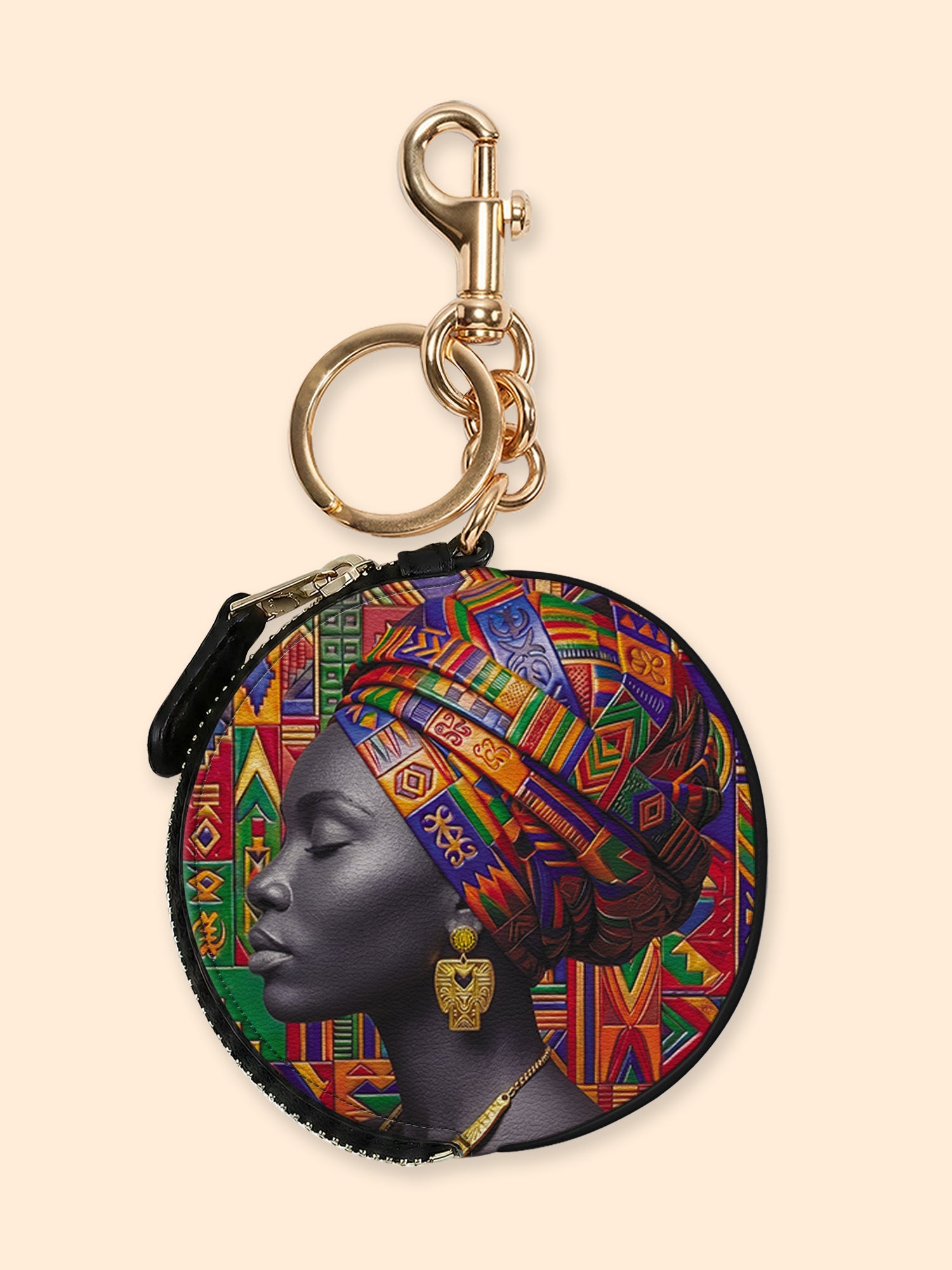 🎁 Rooted Aura Circular Coin Pouch Bag Charm QR0TD702 (100% off)