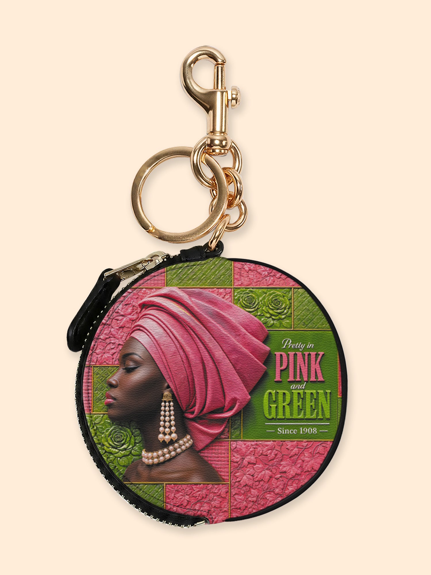 Pink Sovereign Circular Coin Pouch Bag Charm QR0TD709