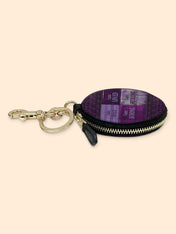 Purple Affirmations Circular Coin Pouch Bag Charm QR0XD1048