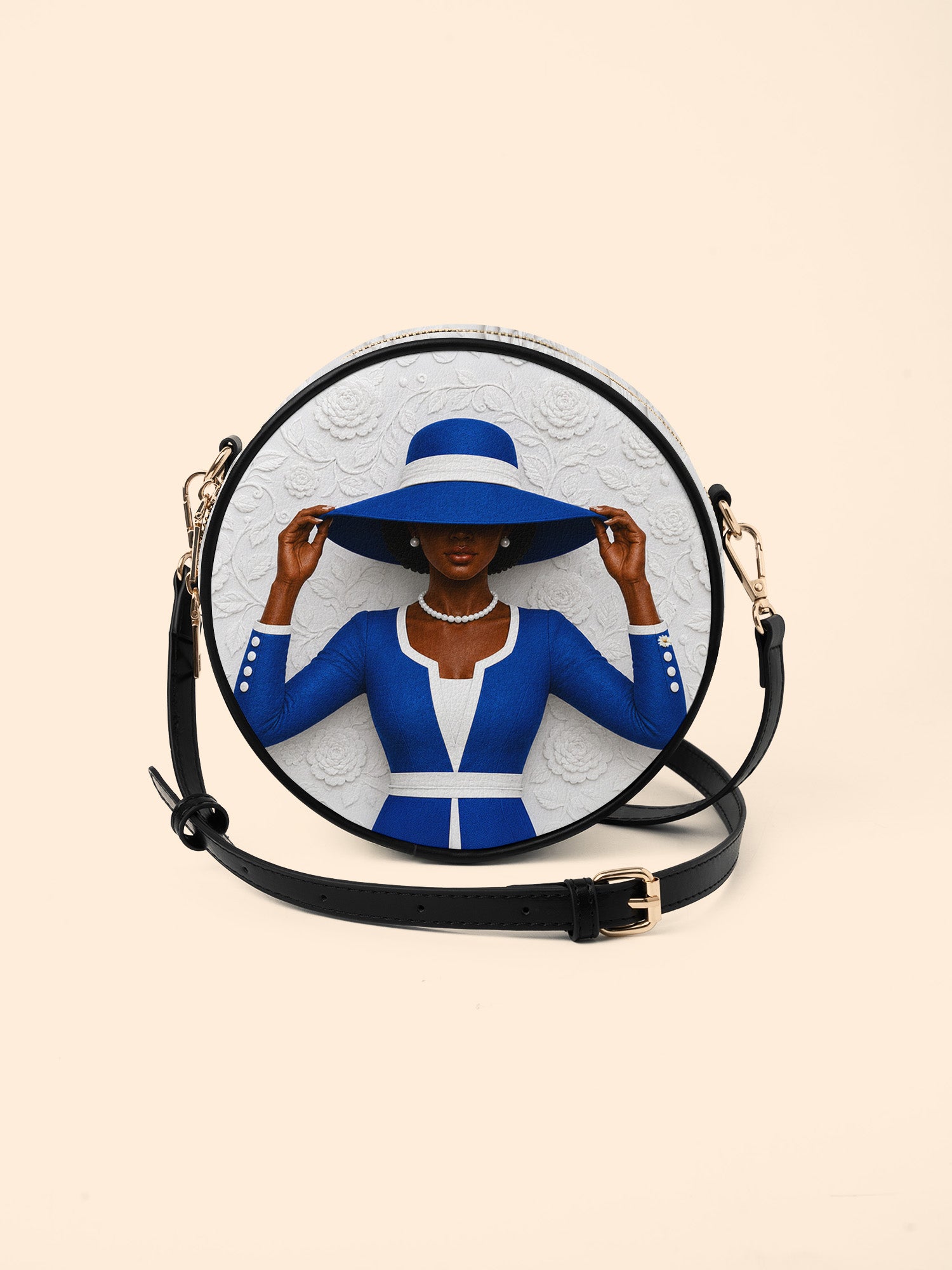 Blue Crowned Circle Crossbody Bag QR0TV282
