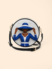 Blue Crowned Circle Crossbody Bag QR0TV282
