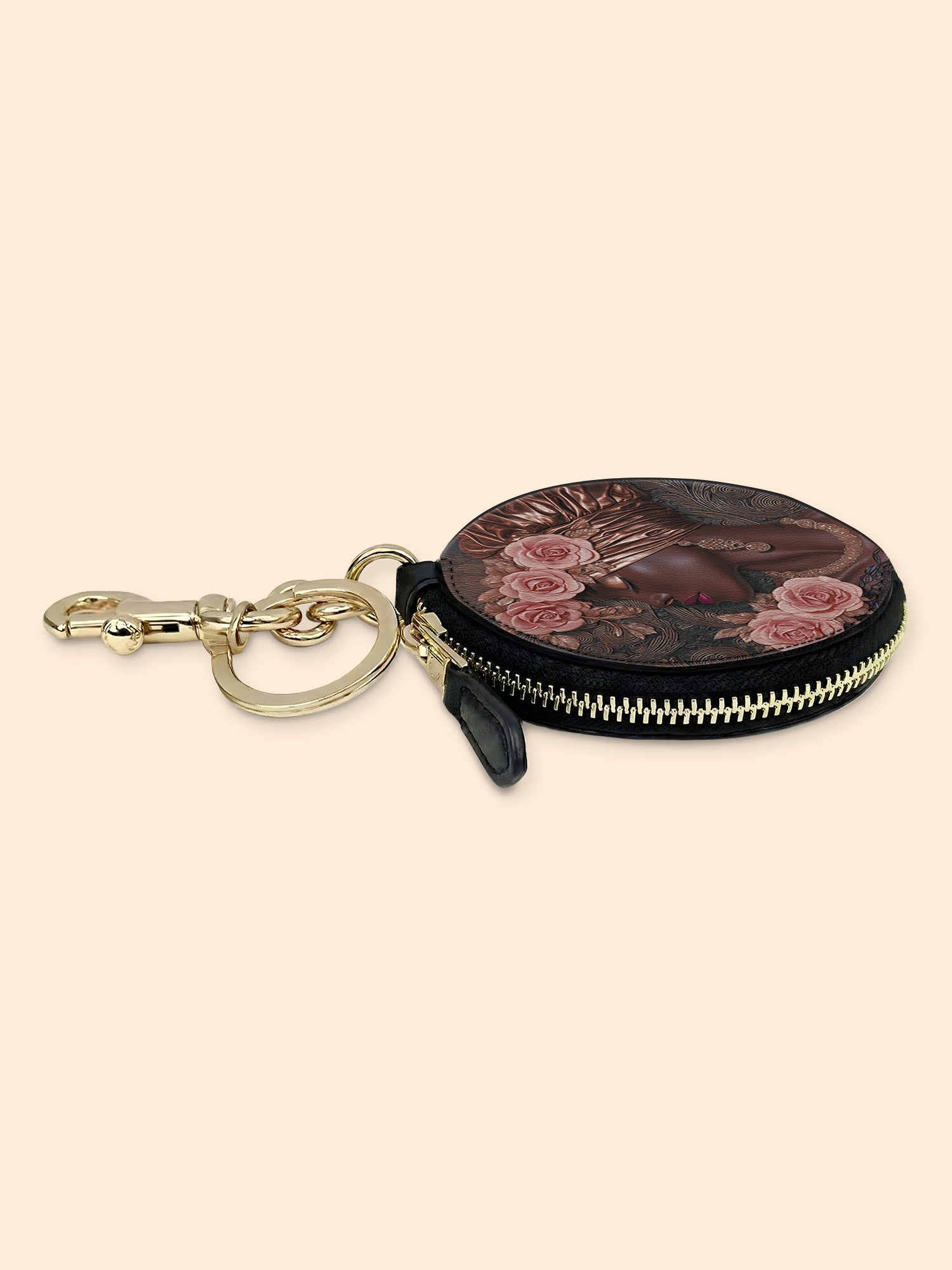 African Allure Circular Coin Pouch Bag Charm QR0XD531