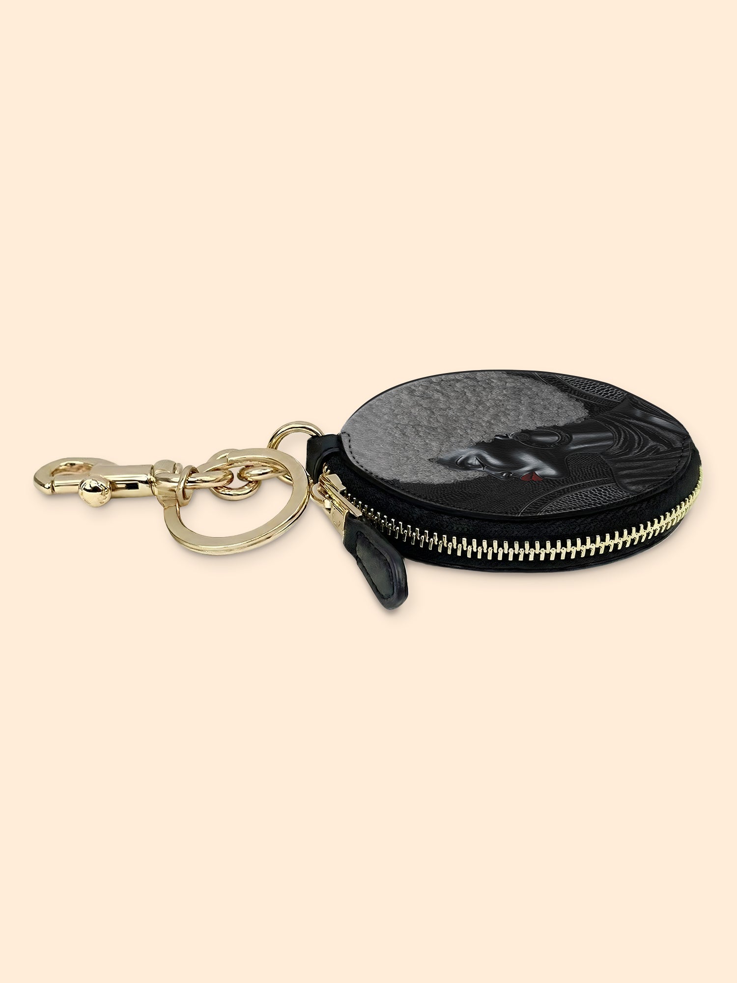 Silver Crown Matriarch Circular Coin Pouch Bag Charm QR0XD1034
