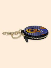 Blue Gold Legacy Circular Coin Pouch Bag Charm QR0TV286