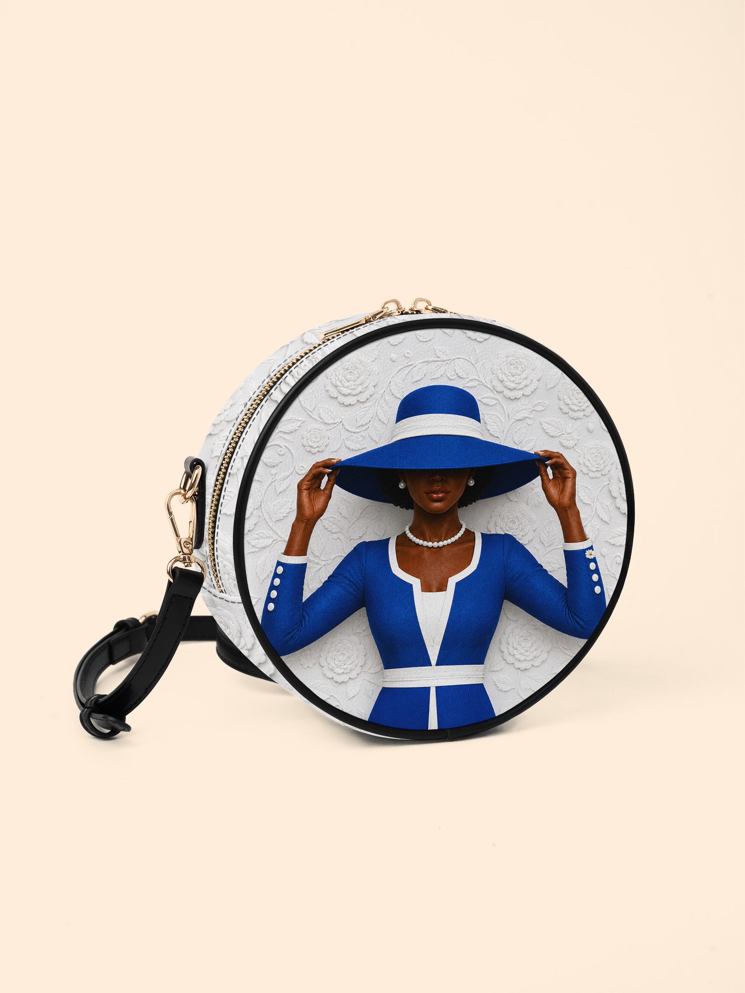 Blue Crowned Circle Crossbody Bag QR0TV282