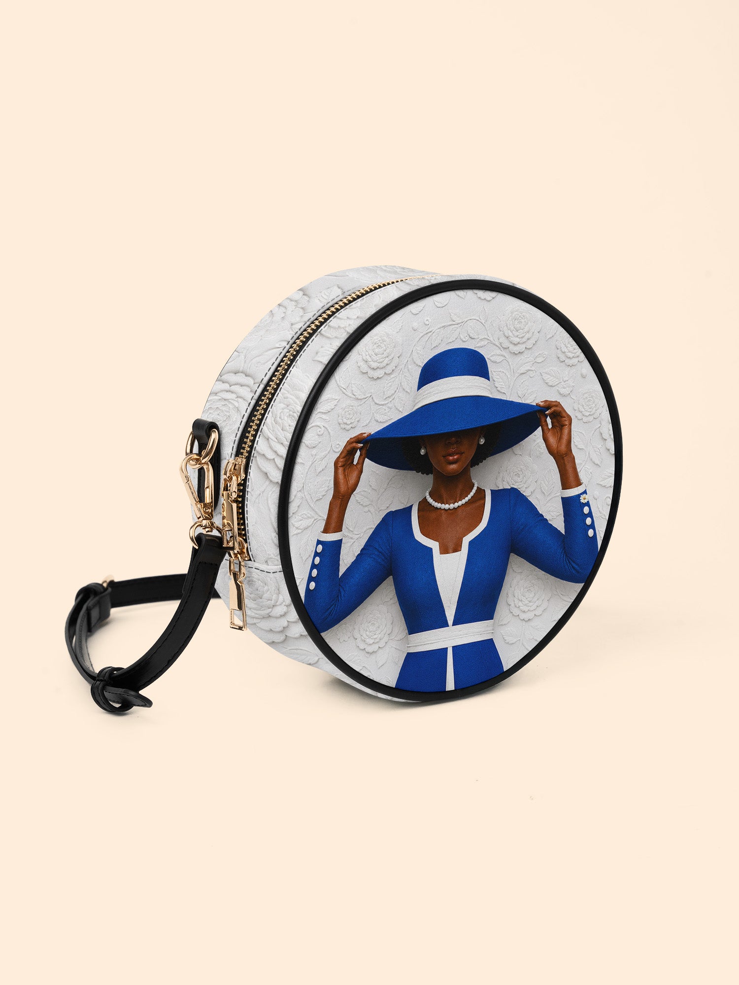 Blue Crowned Circle Crossbody Bag QR0TV282