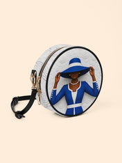 Blue Crowned Circle Crossbody Bag QR0TV282