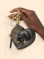 Althea Gold Heart Coin Pouch Bag Charm QR0XD567