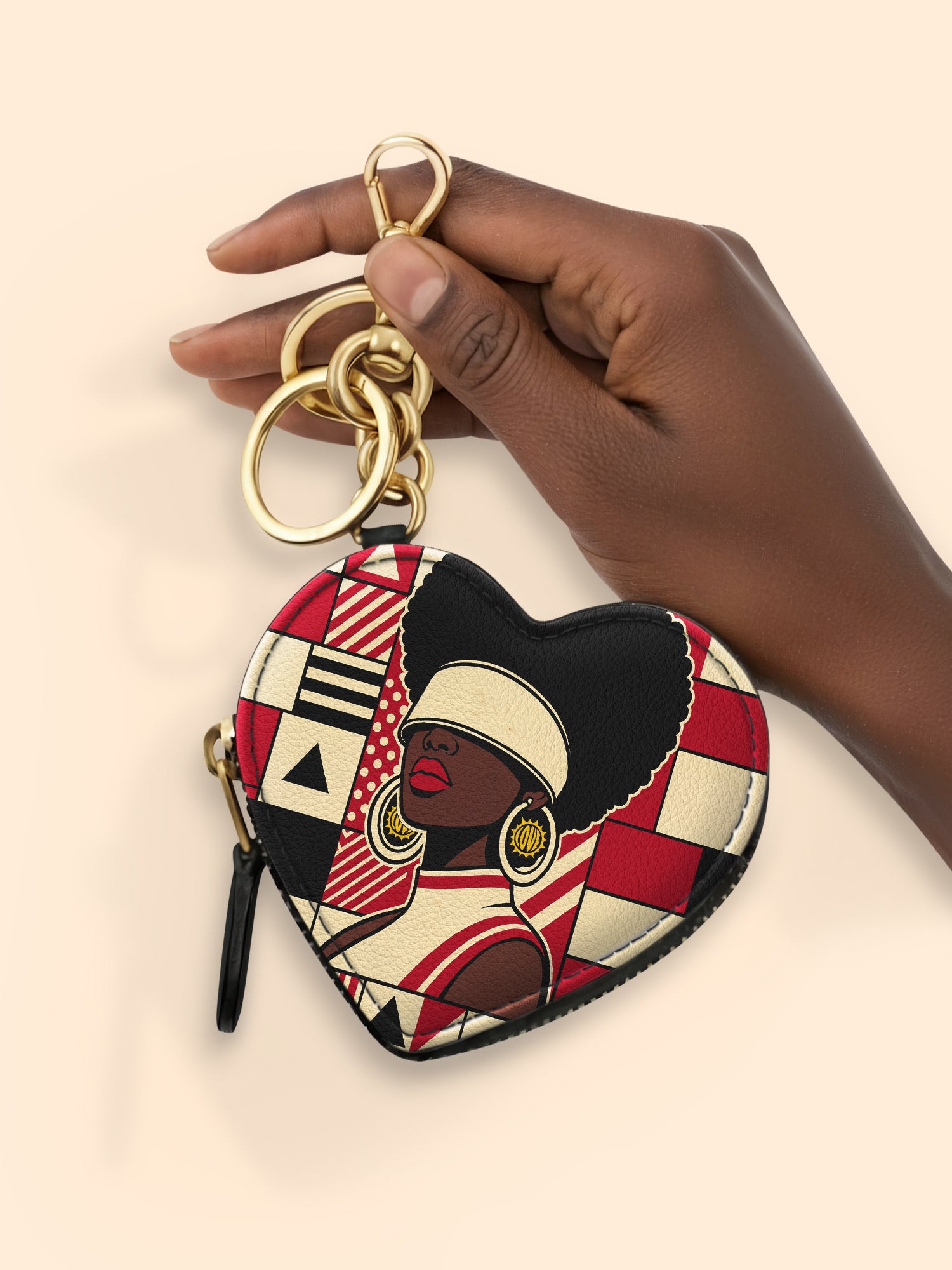 Echoes of Excellence Heart Coin Pouch Bag Charm QR0XD600