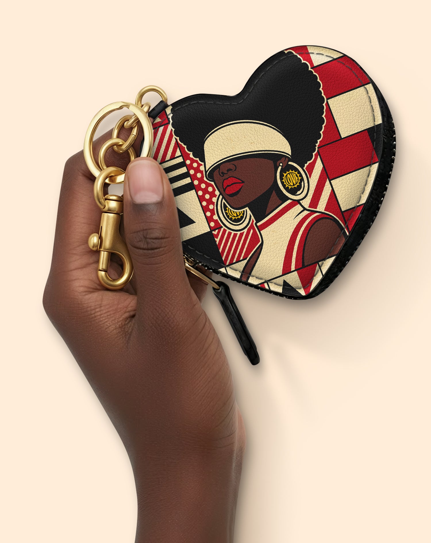 Echoes of Excellence Heart Coin Pouch Bag Charm QR0XD600