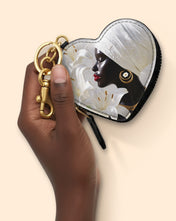 African Aureole Heart Coin Pouch Bag Charm QR0XD532