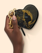 Ebon Halo Heart Coin Pouch Bag Charm QR0XD079