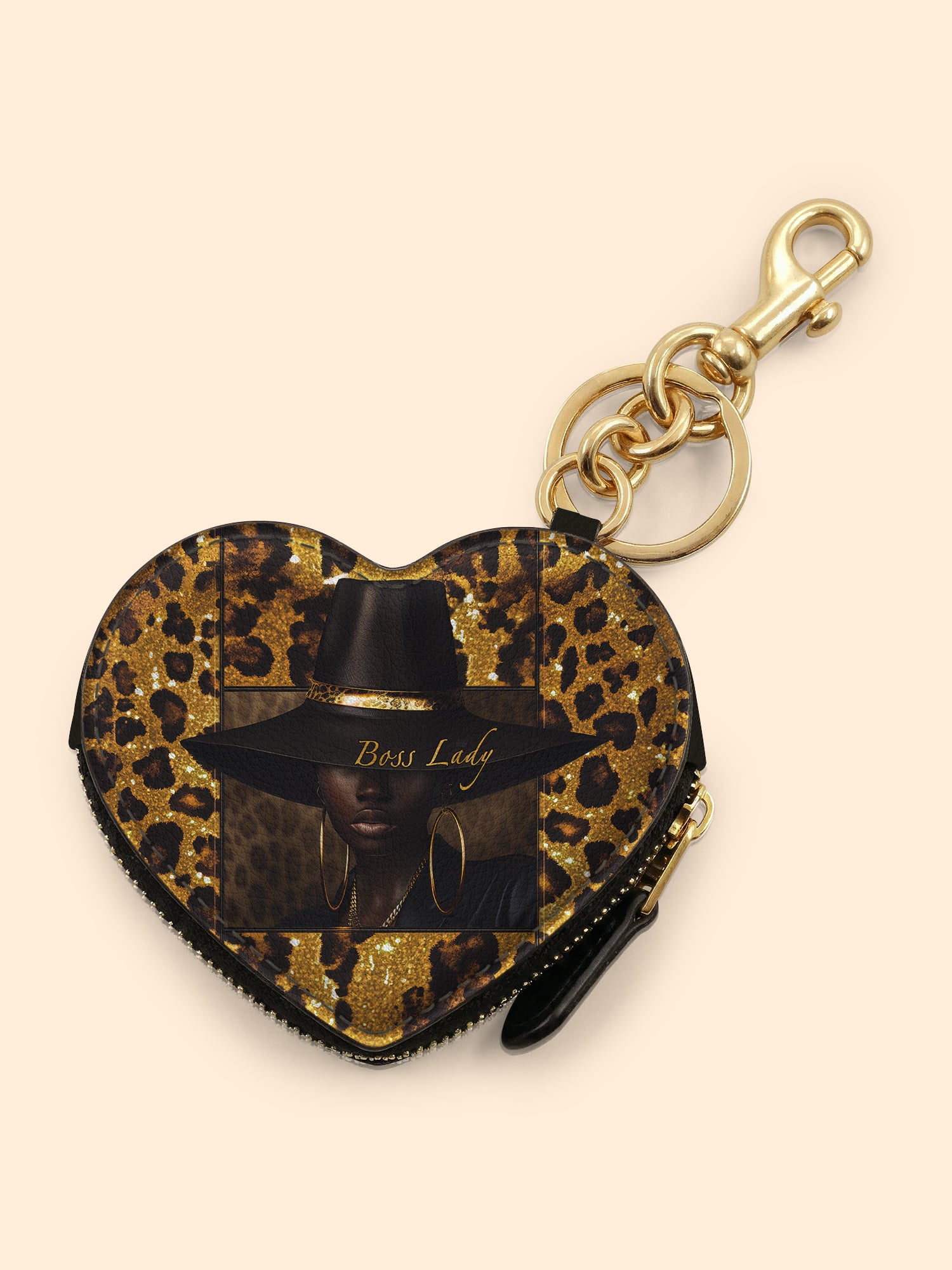 Boss Lady Heart Coin Pouch Bag Charm QR0XD401