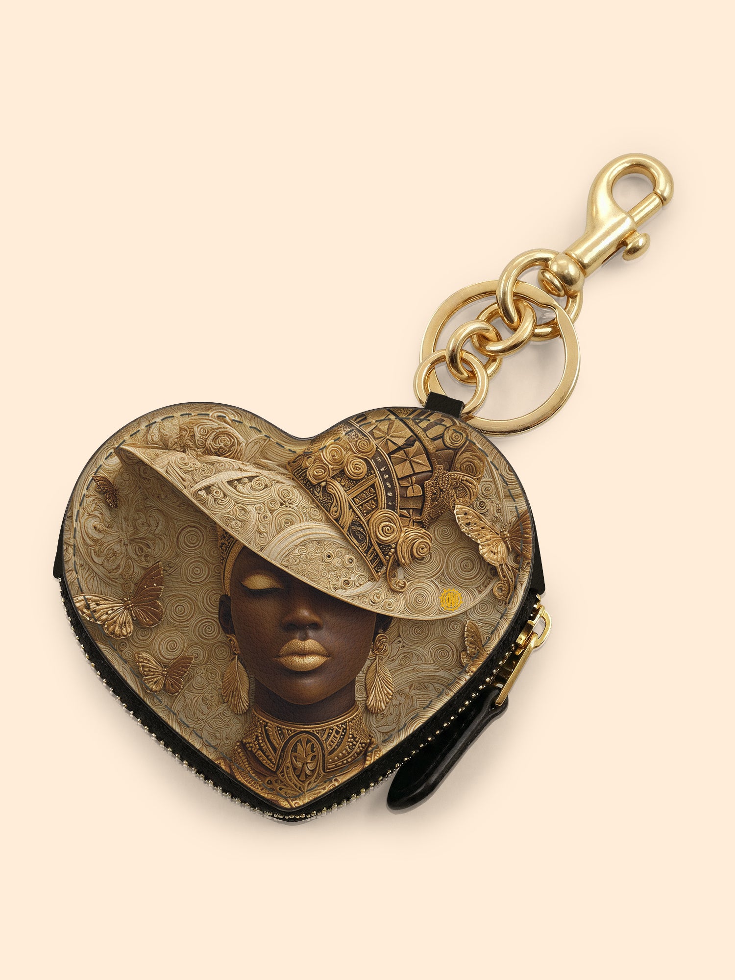 Royal Praise Heart Coin Pouch Bag Charm QR0XD685