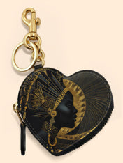 Ebon Halo Heart Coin Pouch Bag Charm QR0XD079