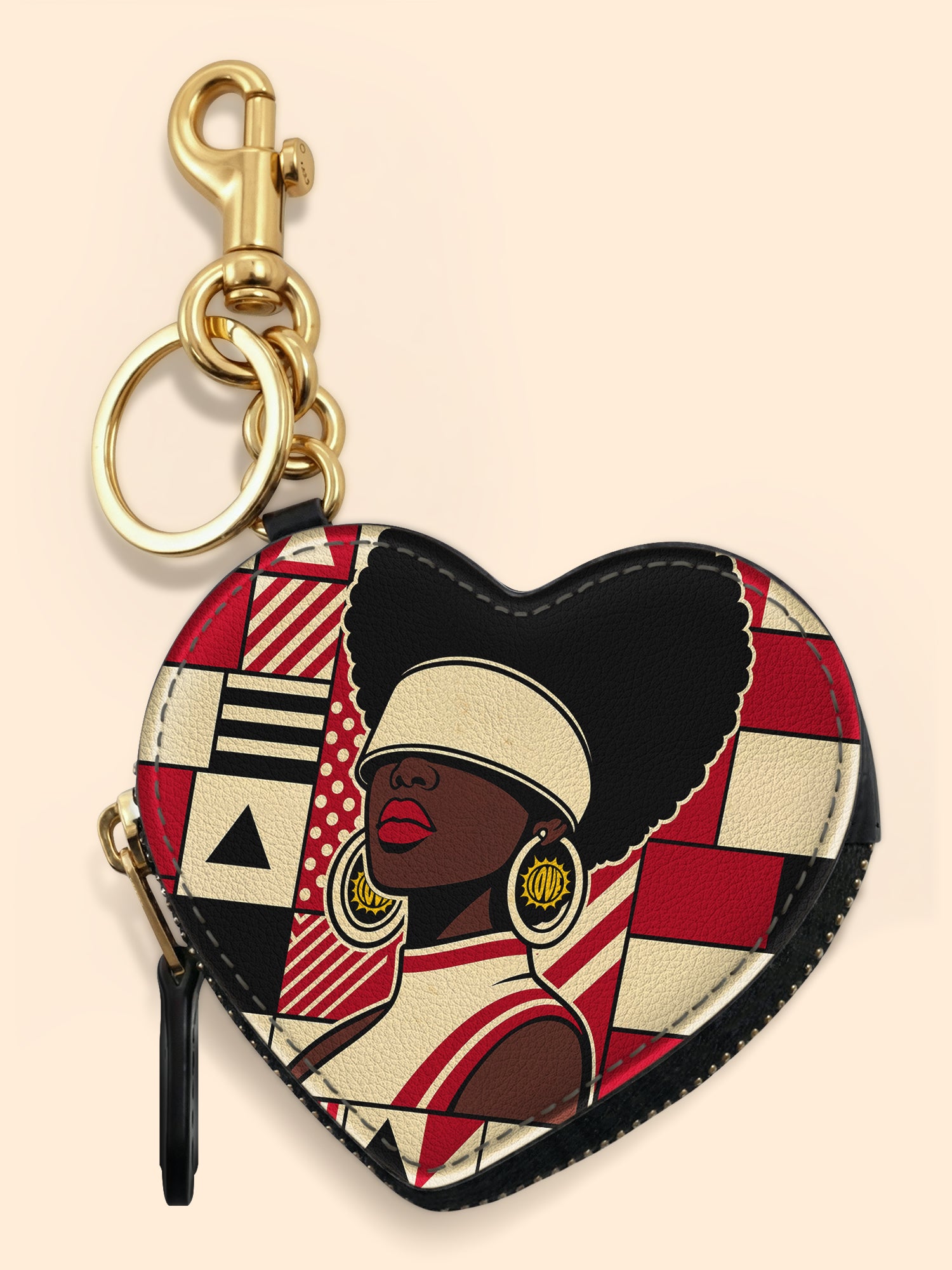 Echoes of Excellence Heart Coin Pouch Bag Charm QR0XD600