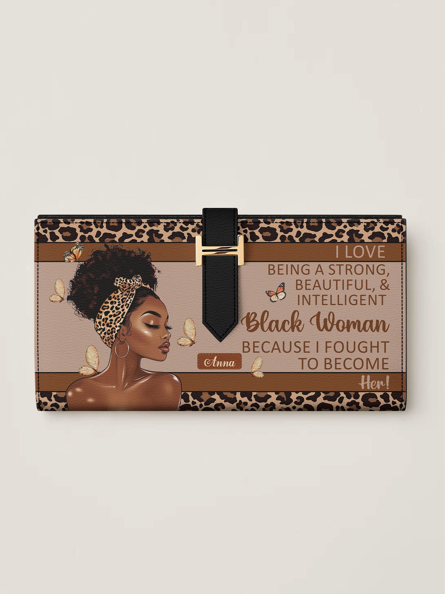Strong Black Woman Tab Closure Wallet