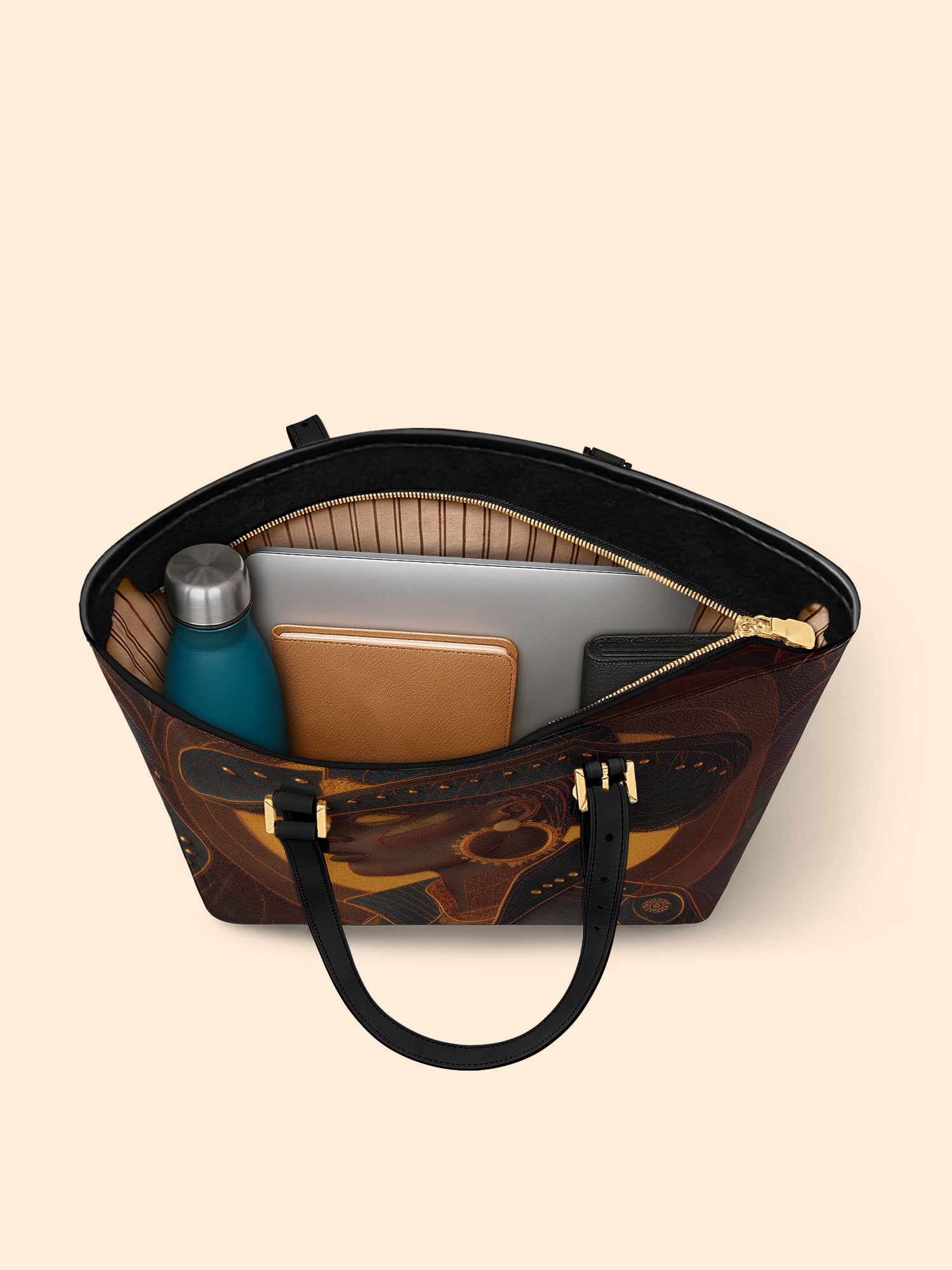 Bronzed Range Sleek Leather Tote QR0TD110