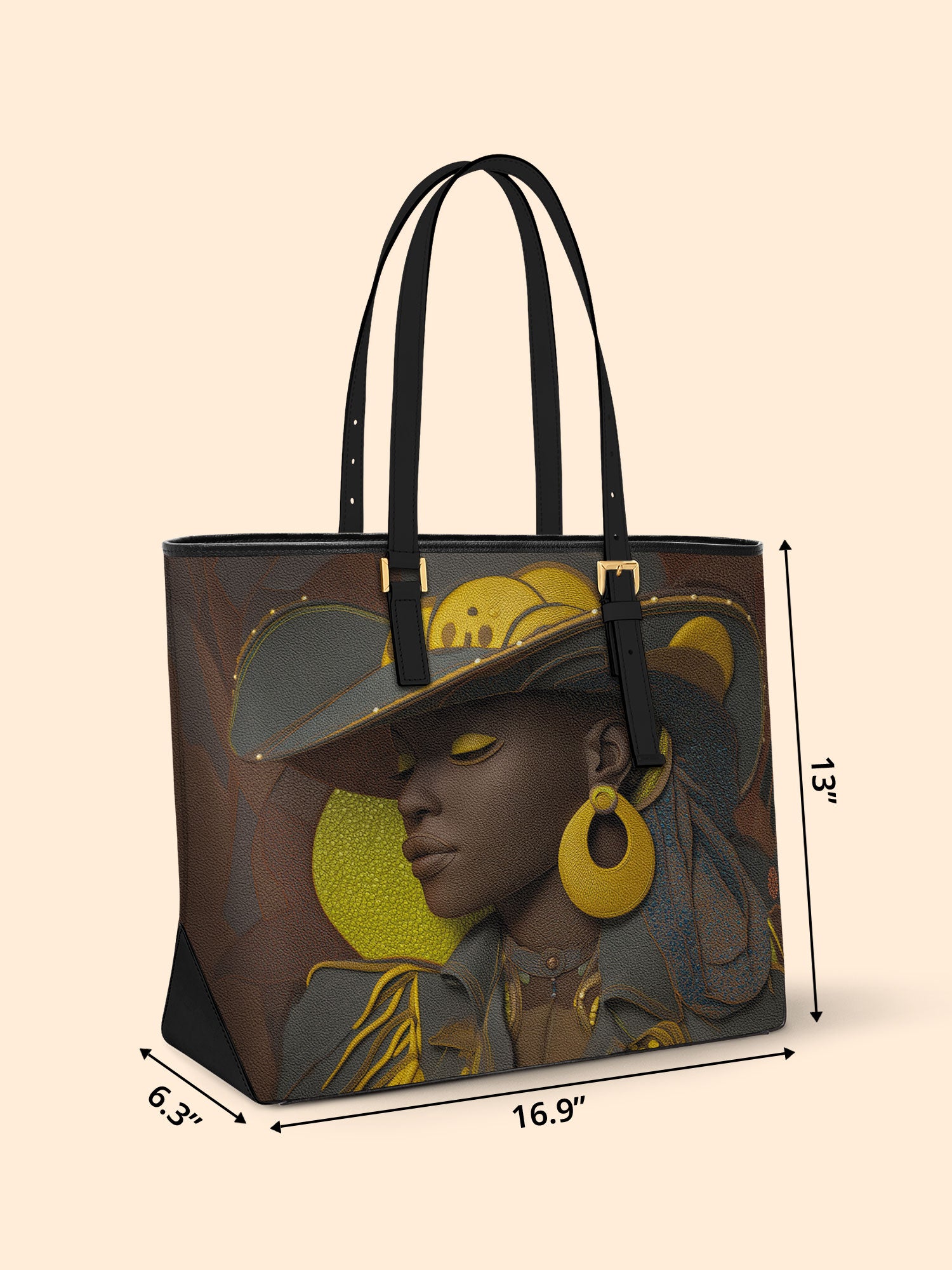Desert Crown Sleek Leather Tote QR0TD109
