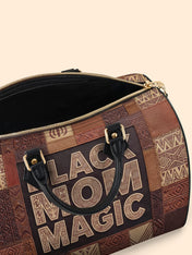 Black Mom Magic Leather Boston Bag QR0TD657